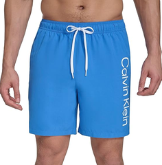 Calvin Klein Men's Volley Quick Dry Lightweight Swim Trunk - Blue