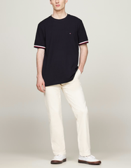 Tommy Global Stripe Cuff Pique T-Shirt