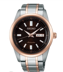 Đồng hồ nam Seiko Automatic SARV006 - Mặt đen viền vàng hồng
