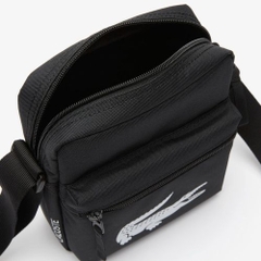 Túi Canvas Lacoste - Đen logo trắng