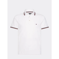 Polo tommy trắng cổ viền
