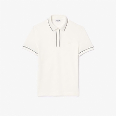 Polo Lacoste Regular Fit Paris Stretch Piqué - White