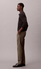 Trousers Calvin Klein Cotton Stretch Slim - Brown