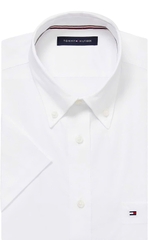 Shirt Tommy Hilfiger Short Sleeve Button-down - Bright White