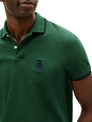 Polo Tommy Hilfiger with Embroidered Crest Design - Ornamental Green