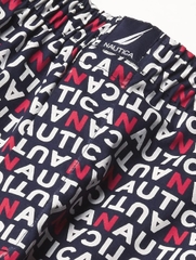 Quần Boxer Nautica Men's Cotton Woven 3 Pack - Peacoat/Tropic Orange/Nautica Logo Print