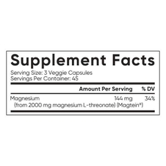 Viên uống bổ sung Magie Sports Research Magtein Magnesium L-Threonate 2000mg - Hỗ trợ sức khỏe não bộ, cải thiện giấc ngủ -135 viên