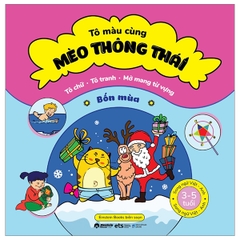 Tô Màu Cùng Mèo Thông Thái - Song Ngữ Việt-Anh - Bốn Mùa (Dành Cho Trẻ Từ 3-5 Tuổi)