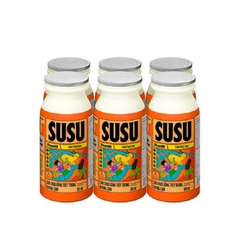 Sữa chua uống tiệt trùng hương Cam, SuSu-Vinamilk (80ml*6chai),