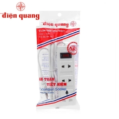 Ổ cắm điện quang ĐQ 002A-02 (3lỗ: 2lỗ 2chấu + 1lỗ 1chấu, dây 5m),