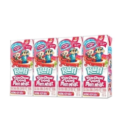 Sữa chua uống men Nhật, hương kem dâu-Kun (170ml*4hộp).