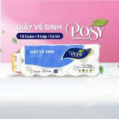 Giấy vệ sinh Posy không lõi (10 cuộn, 4 lớp),