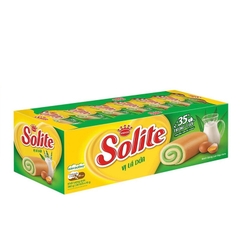 Bánh Solite, bánh bông lan cuộn kem vị lá dứa-Kinh Đô, hộp hở (360g/18g*20p).