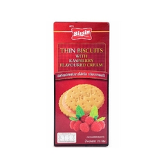 Bánh quy kem dâu, Raspberry Thin Biscuit, Bissin-Thái Lan, hộp (170g),