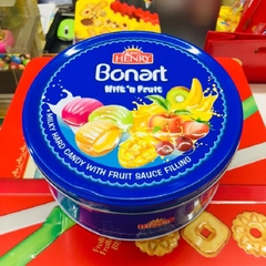 Kẹo cứng nhân sốt sữa trái cây Bonart, KingHenry-Thổ Nhĩ Kỳ, hộp sắt (120g),