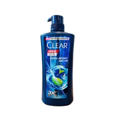 Dầu gội Clear Men-Dầu gội sạch gàu bạc hà, chai (630g/612ml),