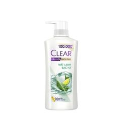 Dầu gội Clear, dầu gội sạch gàu mát lạnh bạc hà (350g/343ml).