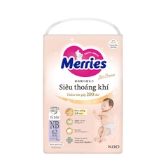 Tã dán Merries First Premium NB62, sơ sinh (5kg).