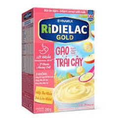 Bột ăn dặm Ridielac Gold, Gạo & Trái cây-Vinamilk, 6-24 tháng tuổi (200g).