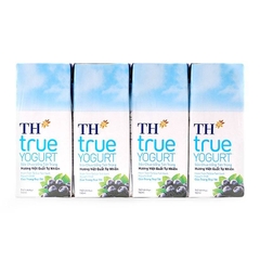 Sữa chua uống TH, hương Việt Quất (180ml*4 hộp),
