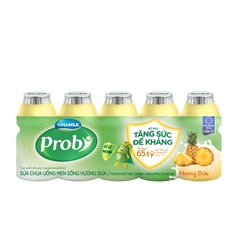 Sữa chua uống men sống hương dứa, Probi-Vinamilk, vỉ (65ml*5chai),