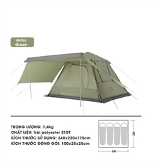 Lều Tự Bung Ango 4 người NatureHike NH21ZP010