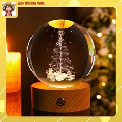 Đèn Ngủ 3D Quà Cầu Pha Lê Giáng Sinh Ấm Áp, Decor Trang Trí, Quà Tặng Ngày Lễ Noel