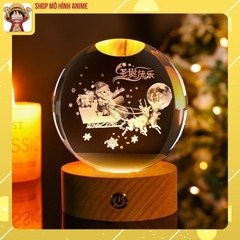 Đèn Ngủ 3D Quà Cầu Pha Lê Giáng Sinh Ấm Áp, Decor Trang Trí, Quà Tặng Ngày Lễ Noel