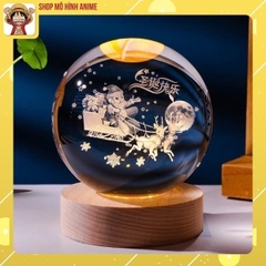 [Quà Tặng Giáng Sinh] Đèn Ngủ Quả Cầu Pha Lê Phát Sáng Hình Ông Già Noel, Decor Trang Trí, Quà Tặng Ngày Lễ Giáng Sinh
