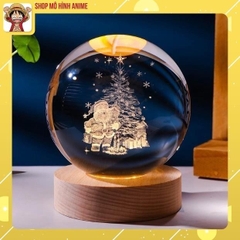 [Quà Tặng Giáng Sinh] Đèn Ngủ Quả Cầu Pha Lê Phát Sáng Hình Ông Già Noel, Decor Trang Trí, Quà Tặng Ngày Lễ Giáng Sinh