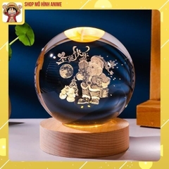[Quà Tặng Giáng Sinh] Đèn Ngủ Quả Cầu Pha Lê Phát Sáng Hình Ông Già Noel, Decor Trang Trí, Quà Tặng Ngày Lễ Giáng Sinh