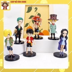 Mô Hình Nhân Vật One Piece, Bộ 6 Mô Hình Luffy, Zoro Cao 8cm, Trang Trí Decor, Bộ Sưu Tầm Nhận Vật Anime