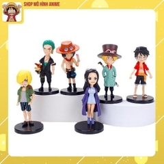 Mô Hình Nhân Vật One Piece, Bộ 6 Mô Hình Luffy, Zoro Cao 8cm, Trang Trí Decor, Bộ Sưu Tầm Nhận Vật Anime