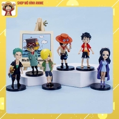 Mô Hình Nhân Vật One Piece, Bộ 6 Mô Hình Luffy, Zoro Cao 8cm, Trang Trí Decor, Bộ Sưu Tầm Nhận Vật Anime