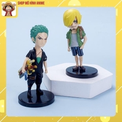 Mô Hình Nhân Vật One Piece, Bộ 6 Mô Hình Luffy, Zoro Cao 8cm, Trang Trí Decor, Bộ Sưu Tầm Nhận Vật Anime