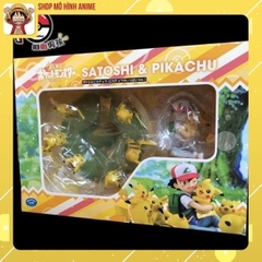 Mô Hình Pokemon, Satoshi và Pikachu, Bộ Mô Hình Cao Cấp Dành Cho Bé, Bộ Sưu Tập Hoạt Hình, Quà Tặng Cho Trẻ