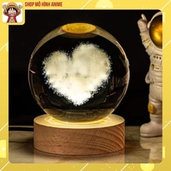 Quả Cầu Pha Lê Phát Sáng, Đèn Led USB, Đường Kính 6cm, Decor Trang Trí, Quà Tặng Sinh Nhật, Người Thân, Ngày Đặc Biệt
