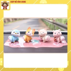 Mô Hình Thú Lắc Mông Cún Mèo Heo Chim,trưng  bày ô tô, tiểu cảnh, bày bàn học, tủ sách, trang trí shop