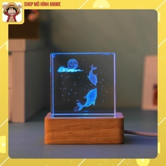 Đèn Ngủ Pha Lê Hình Lập Phương, Sinh Vật Đại Dương , Ánh Sáng Đổi Màu, Đèn Decor Trang Trí, Quà Tặng Người Thân