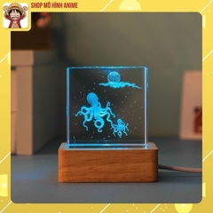Đèn Ngủ Pha Lê Hình Lập Phương, Sinh Vật Đại Dương , Ánh Sáng Đổi Màu, Đèn Decor Trang Trí, Quà Tặng Người Thân