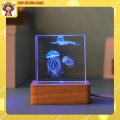 Đèn Ngủ Pha Lê Hình Lập Phương, Sinh Vật Đại Dương , Ánh Sáng Đổi Màu, Đèn Decor Trang Trí, Quà Tặng Người Thân
