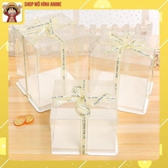 Hộp Trong Suốt Kèm Ruy Băng, Hộp Đựng Các Sản Phẩm Quà Tặng, Bánh Kem, Gấu Bông, Đồ Trang Trí