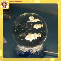 Đèn Ngủ Quả Cầu Pha Lê 3D Phát Sáng Hình Sinh Vật Đại Dương, Đế Đèn Thợ Lặn Biển Sang Trọng, Thích Hợp Decor Trang Trí