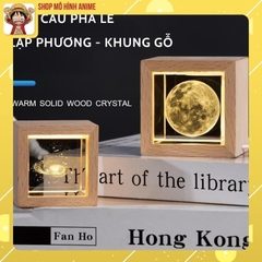 Đèn Ngủ Quả Cầu Pha Lê 3D Phát Sáng, Quả Cầu Lập Phương, Khung gỗ, Tích Điện, Thích Hợp Làm Đèn Ngủ, Đèn Decor, Quà Tặng