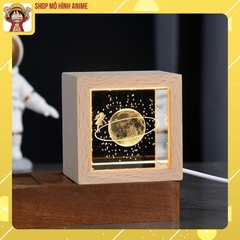 Đèn Ngủ Quả Cầu Pha Lê 3D Phát Sáng, Quả Cầu Lập Phương, Khung gỗ, Tích Điện, Thích Hợp Làm Đèn Ngủ, Đèn Decor, Quà Tặng