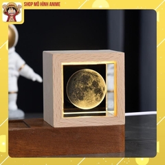 Đèn Ngủ Quả Cầu Pha Lê 3D Phát Sáng, Quả Cầu Lập Phương, Khung gỗ, Tích Điện, Thích Hợp Làm Đèn Ngủ, Đèn Decor, Quà Tặng