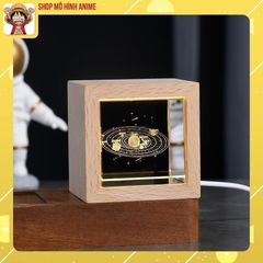 Đèn Ngủ Quả Cầu Pha Lê 3D Phát Sáng, Quả Cầu Lập Phương, Khung gỗ, Tích Điện, Thích Hợp Làm Đèn Ngủ, Đèn Decor, Quà Tặng