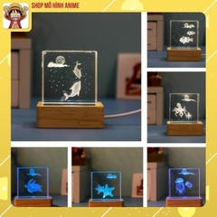 Đèn Pha Lê Hình Lập Phương 3D Phát Sáng, Đại  Dương Biển Cả,  Đèn Decor Trang Trí, Quà Tặng Sinh Nhật, Người Thân
