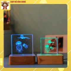 Đèn Pha Lê Hình Lập Phương 3D Phát Sáng, Đại  Dương Biển Cả,  Đèn Decor Trang Trí, Quà Tặng Sinh Nhật, Người Thân