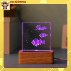 Đèn Pha Lê Hình Lập Phương 3D Phát Sáng, Đại  Dương Biển Cả,  Đèn Decor Trang Trí, Quà Tặng Sinh Nhật, Người Thân